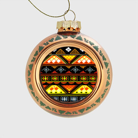 Стеклянный ёлочный шар с принтом Element ethnic в Новосибирске, Стекло | Диаметр: 80 мм | орнамент | полосы | этно