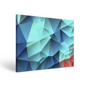 Холст прямоугольный с принтом Polygon blue в Новосибирске, 100% ПВХ |  | полигон | текстура
