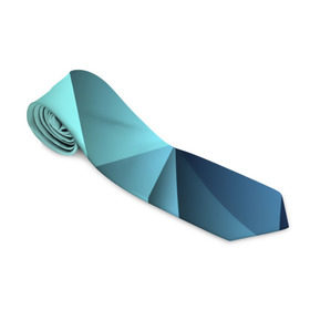 Галстук 3D с принтом Polygon blue в Новосибирске, 100% полиэстер | Длина 148 см; Плотность 150-180 г/м2 | Тематика изображения на принте: полигон | текстура