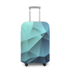 Чехол для чемодана 3D с принтом Polygon blue в Новосибирске, 86% полиэфир, 14% спандекс | двустороннее нанесение принта, прорези для ручек и колес | полигон | текстура
