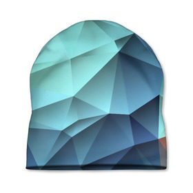Шапка 3D с принтом Polygon blue в Новосибирске, 100% полиэстер | универсальный размер, печать по всей поверхности изделия | полигон | текстура
