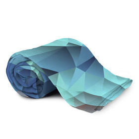 Плед 3D с принтом Polygon blue в Новосибирске, 100% полиэстер | закругленные углы, все края обработаны. Ткань не мнется и не растягивается | полигон | текстура