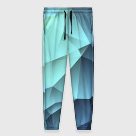 Женские брюки 3D с принтом Polygon blue в Новосибирске, полиэстер 100% | прямой крой, два кармана без застежек по бокам, с мягкой трикотажной резинкой на поясе и по низу штанин. В поясе для дополнительного комфорта — широкие завязки | полигон | текстура
