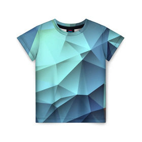 Детская футболка 3D с принтом Polygon blue в Новосибирске, 100% гипоаллергенный полиэфир | прямой крой, круглый вырез горловины, длина до линии бедер, чуть спущенное плечо, ткань немного тянется | Тематика изображения на принте: полигон | текстура