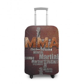 Чехол для чемодана 3D с принтом MMA в Новосибирске, 86% полиэфир, 14% спандекс | двустороннее нанесение принта, прорези для ручек и колес | judo | mixed | mma | sambo | wrestling
