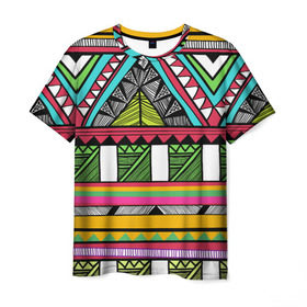Мужская футболка 3D с принтом Зимбабве в Новосибирске, 100% полиэфир | прямой крой, круглый вырез горловины, длина до линии бедер | Тематика изображения на принте: африка | орнамент | этнический | этно