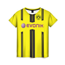 Женская футболка 3D с принтом Borussia Dortmund в Новосибирске, 100% полиэфир ( синтетическое хлопкоподобное полотно) | прямой крой, круглый вырез горловины, длина до линии бедер | боруссия | дортмунд