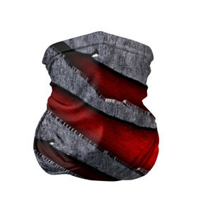 Бандана-труба 3D с принтом Следы когтей на металле в Новосибирске, 100% полиэстер, ткань с особыми свойствами — Activecool | плотность 150‒180 г/м2; хорошо тянется, но сохраняет форму | когти | красный | металл | серебристый | следы | текстура