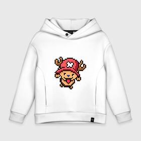 Детское худи Oversize хлопок с принтом One Piece. Chopper. 8 bit. в Новосибирске, френч-терри — 70% хлопок, 30% полиэстер. Мягкий теплый начес внутри —100% хлопок | боковые карманы, эластичные манжеты и нижняя кромка, капюшон на магнитной кнопке | Тематика изображения на принте: chopper | one piece | pixel art | ванпис | пиксель арт | чоппер