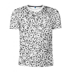 Мужская футболка 3D спортивная с принтом Буквы в Новосибирске, 100% полиэстер с улучшенными характеристиками | приталенный силуэт, круглая горловина, широкие плечи, сужается к линии бедра | 