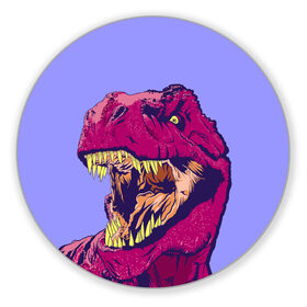 Коврик круглый с принтом rex в Новосибирске, резина и полиэстер | круглая форма, изображение наносится на всю лицевую часть | dinosaur | t rex | динозавр | рекс | тирекс
