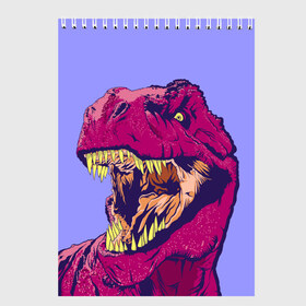 Скетчбук с принтом rex в Новосибирске, 100% бумага
 | 48 листов, плотность листов — 100 г/м2, плотность картонной обложки — 250 г/м2. Листы скреплены сверху удобной пружинной спиралью | Тематика изображения на принте: dinosaur | t rex | динозавр | рекс | тирекс
