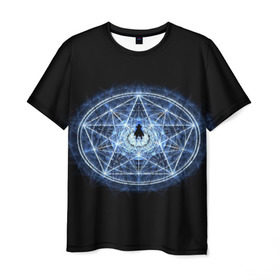 Мужская футболка 3D с принтом Цельнометаллический алхимик в Новосибирске, 100% полиэфир | прямой крой, круглый вырез горловины, длина до линии бедер | alchemist | fullmetal | алхимик | алхимический круг | алхимия | стальной