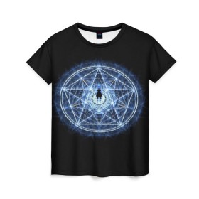 Женская футболка 3D с принтом Цельнометаллический алхимик в Новосибирске, 100% полиэфир ( синтетическое хлопкоподобное полотно) | прямой крой, круглый вырез горловины, длина до линии бедер | alchemist | fullmetal | алхимик | алхимический круг | алхимия | стальной