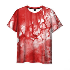 Мужская футболка 3D с принтом Кровь в Новосибирске, 100% полиэфир | прямой крой, круглый вырез горловины, длина до линии бедер | брызги | капли | кровь | ужас | хэллоуин