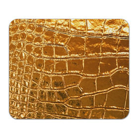 Коврик прямоугольный с принтом Золотой Крокодил в Новосибирске, натуральный каучук | размер 230 х 185 мм; запечатка лицевой стороны | gold | texture | глянец | золото | кожа | крокодил | текстура
