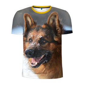 Мужская футболка 3D спортивная с принтом Длинношерстная овчарка в Новосибирске, 100% полиэстер с улучшенными характеристиками | приталенный силуэт, круглая горловина, широкие плечи, сужается к линии бедра | овчарка | овчарки | песик | песики | собака | собаки