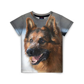 Детская футболка 3D с принтом Длинношерстная овчарка в Новосибирске, 100% гипоаллергенный полиэфир | прямой крой, круглый вырез горловины, длина до линии бедер, чуть спущенное плечо, ткань немного тянется | овчарка | овчарки | песик | песики | собака | собаки