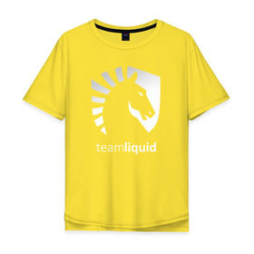 Мужская футболка хлопок Oversize с принтом cs:go - Liquid team style в Новосибирске, 100% хлопок | свободный крой, круглый ворот, “спинка” длиннее передней части | cs | csgo | liquid | го | кс | ликвид