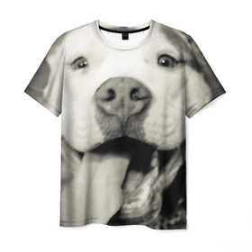 Мужская футболка 3D с принтом Пит-буль в Новосибирске, 100% полиэфир | прямой крой, круглый вырез горловины, длина до линии бедер | амстафф | буль | пес | песик | питбули | питбуль | собака | собаки | стафф | терьер
