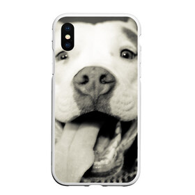 Чехол для iPhone XS Max матовый с принтом Пит-буль в Новосибирске, Силикон | Область печати: задняя сторона чехла, без боковых панелей | амстафф | буль | пес | песик | питбули | питбуль | собака | собаки | стафф | терьер