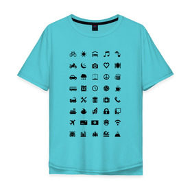Мужская футболка хлопок Oversize с принтом Iconspeak в Новосибирске, 100% хлопок | свободный крой, круглый ворот, “спинка” длиннее передней части | Тематика изображения на принте: знаки | символы | турист