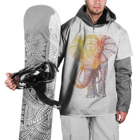 Накидка на куртку 3D с принтом Solar Elephant в Новосибирске, 100% полиэстер |  | красивый | крутой | рисунок | слон | узор