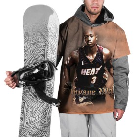 Накидка на куртку 3D с принтом Баскетболист Dwyane Wade в Новосибирске, 100% полиэстер |  | chicago bulls | баскетбол | буллз | дуэйн уэйд | нба | чикаго