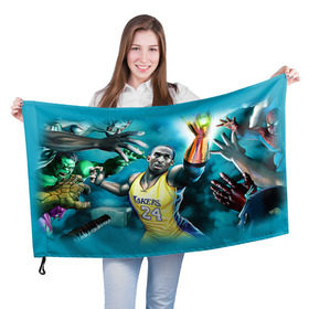 Флаг 3D с принтом Kobe Bryant в Новосибирске, 100% полиэстер | плотность ткани — 95 г/м2, размер — 67 х 109 см. Принт наносится с одной стороны | Тематика изображения на принте: kobe bryant | lakers | los angeles lakers | nba. | баскетбол | баскетболист | коби брайант | лайкерс | лос анджелес лейкерс | нба