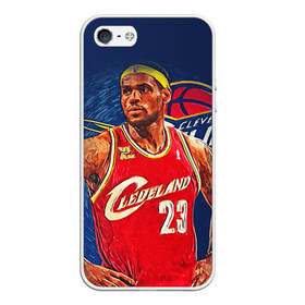 Чехол для iPhone 5/5S матовый с принтом LeBron James в Новосибирске, Силикон | Область печати: задняя сторона чехла, без боковых панелей | cleveland cavaliers | lebron james | nba. | баскетбол | баскетболист | джеймс леброн | кливленд кавальерс | нба