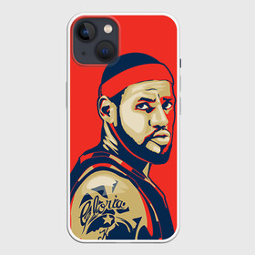 Чехол для iPhone 13 с принтом LeBron James в Новосибирске,  |  | Тематика изображения на принте: cleveland cavaliers | lebron james | nba. | баскетбол | баскетболист | джеймс леброн | кливленд кавальерс | нба