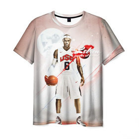 Мужская футболка 3D с принтом LeBron James в Новосибирске, 100% полиэфир | прямой крой, круглый вырез горловины, длина до линии бедер | cleveland cavaliers | lebron james | nba. | баскетбол | баскетболист | джеймс леброн | кливленд кавальерс | нба