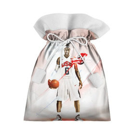 Подарочный 3D мешок с принтом LeBron James в Новосибирске, 100% полиэстер | Размер: 29*39 см | Тематика изображения на принте: cleveland cavaliers | lebron james | nba. | баскетбол | баскетболист | джеймс леброн | кливленд кавальерс | нба
