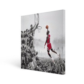 Холст квадратный с принтом Michael Jordan в Новосибирске, 100% ПВХ |  | Тематика изображения на принте: chicago bulls | michael jeffrey jordan | nba. | баскетбол | баскетболист | вашингтон уизардс | майкл джордан | нба | чикаго | чикаго буллз