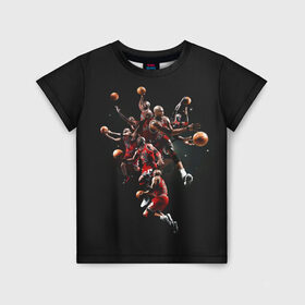 Детская футболка 3D с принтом Michael Jordan в Новосибирске, 100% гипоаллергенный полиэфир | прямой крой, круглый вырез горловины, длина до линии бедер, чуть спущенное плечо, ткань немного тянется | chicago bulls | michael jeffrey jordan | nba. | баскетбол | баскетболист | вашингтон уизардс | майкл джордан | нба | чикаго | чикаго буллз