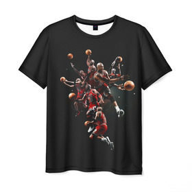 Мужская футболка 3D с принтом Michael Jordan в Новосибирске, 100% полиэфир | прямой крой, круглый вырез горловины, длина до линии бедер | chicago bulls | michael jeffrey jordan | nba. | баскетбол | баскетболист | вашингтон уизардс | майкл джордан | нба | чикаго | чикаго буллз