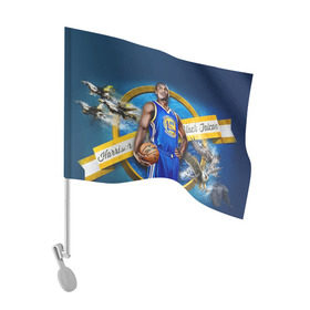 Флаг для автомобиля с принтом Баскетболист в Новосибирске, 100% полиэстер | Размер: 30*21 см | Тематика изображения на принте: nba | баскетбол | баскетболист | нба