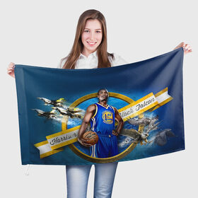 Флаг 3D с принтом Баскетболист в Новосибирске, 100% полиэстер | плотность ткани — 95 г/м2, размер — 67 х 109 см. Принт наносится с одной стороны | nba | баскетбол | баскетболист | нба