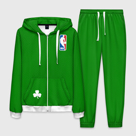Мужской костюм 3D с принтом Boston Celtics в Новосибирске, 100% полиэстер | Манжеты и пояс оформлены тканевой резинкой, двухслойный капюшон со шнурком для регулировки, карманы спереди | boston celtics | бостон | бостон селтикс | нба | селтикс