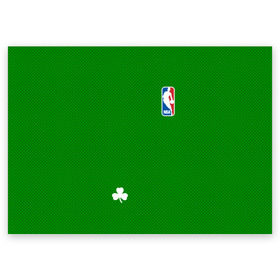 Поздравительная открытка с принтом Boston Celtics в Новосибирске, 100% бумага | плотность бумаги 280 г/м2, матовая, на обратной стороне линовка и место для марки
 | Тематика изображения на принте: boston celtics | бостон | бостон селтикс | нба | селтикс