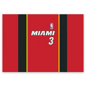Поздравительная открытка с принтом Miami Heat 3 в Новосибирске, 100% бумага | плотность бумаги 280 г/м2, матовая, на обратной стороне линовка и место для марки
 | 3 | dwyane wade | miami heat | nba |  дуэйн уэйд | баскетбол | майами | майами хит | нба