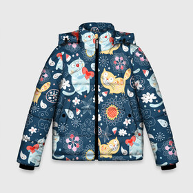 Зимняя куртка для мальчиков 3D с принтом Котята в Новосибирске, ткань верха — 100% полиэстер; подклад — 100% полиэстер, утеплитель — 100% полиэстер | длина ниже бедра, удлиненная спинка, воротник стойка и отстегивающийся капюшон. Есть боковые карманы с листочкой на кнопках, утяжки по низу изделия и внутренний карман на молнии. 

Предусмотрены светоотражающий принт на спинке, радужный светоотражающий элемент на пуллере молнии и на резинке для утяжки | кот | котики | котята | любовь | милые котята | подарок | прикольные картинки