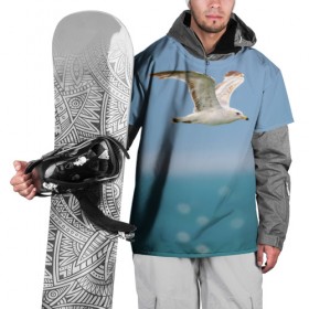 Накидка на куртку 3D с принтом Чайка в Новосибирске, 100% полиэстер |  | вода | море | пернатые | природа | простор | птица | свобода | солнце | чайка