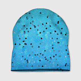 Шапка 3D с принтом Синий узор в Новосибирске, 100% полиэстер | универсальный размер, печать по всей поверхности изделия | абстракция | арт | мозайка | рисунок | синий | текстура | узоры