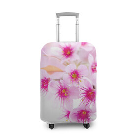 Чехол для чемодана 3D с принтом Цветы в Новосибирске, 86% полиэфир, 14% спандекс | двустороннее нанесение принта, прорези для ручек и колес | женская | природа | растения | розовый | цветок | цветы