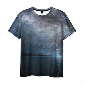 Мужская футболка 3D с принтом Звездное небо в Новосибирске, 100% полиэфир | прямой крой, круглый вырез горловины, длина до линии бедер | вселенная | галактика | звезды | небо | ночь