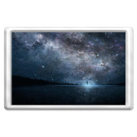Магнит 45*70 с принтом Звездное небо в Новосибирске, Пластик | Размер: 78*52 мм; Размер печати: 70*45 | вселенная | галактика | звезды | небо | ночь