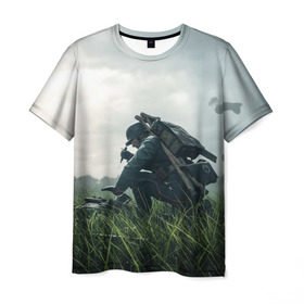 Мужская футболка 3D с принтом BATTLEFIELD 1 в Новосибирске, 100% полиэфир | прямой крой, круглый вырез горловины, длина до линии бедер | battlefield 1 | батлфилд 1