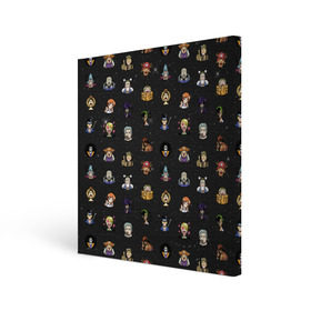 Холст квадратный с принтом One Piece. Pixel art pattern. в Новосибирске, 100% ПВХ |  | 8 bit | ace | chopper | luffy | one piece | pattern | pixel art | space | zorro