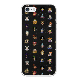 Чехол для iPhone 5/5S матовый с принтом One Piece Pixel art pattern в Новосибирске, Силикон | Область печати: задняя сторона чехла, без боковых панелей | 8 bit | ace | chopper | luffy | one piece | pattern | pixel art | space | zorro